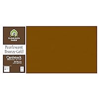 Clear Path Paper - Pearlescent Bronze Gold Cardstock - 12 x 24 inch - 105Lb Cover - 20 Sheets