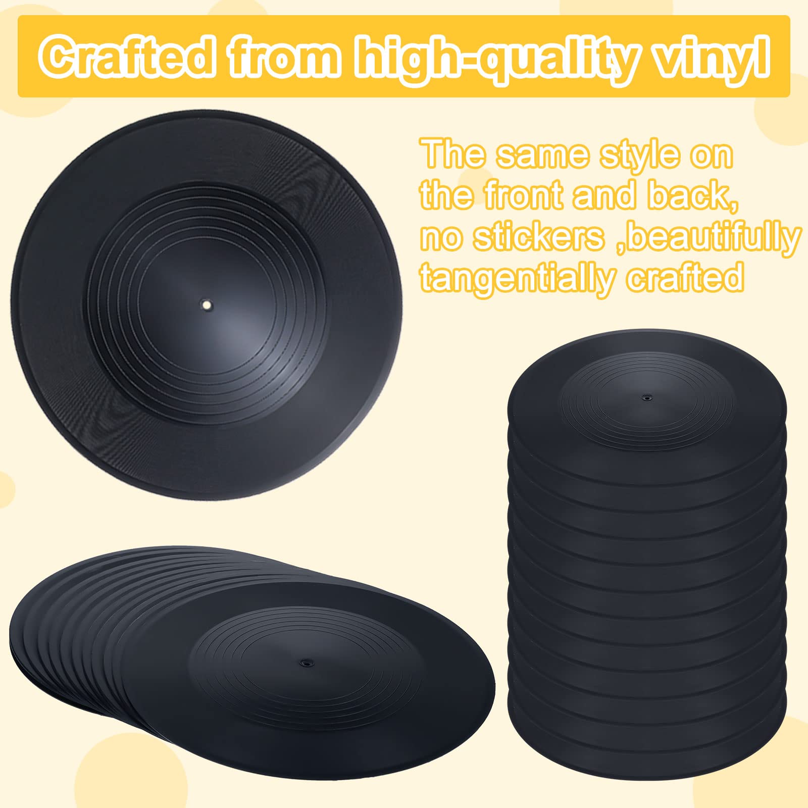 20 Pieces 12 Inch Blank Vinyl Records Vintage Fake Records Decorations for  Wall Aesthetic Home Studio Room, Discs Hip Hop Rock 70s 80s 90s Retro Decor