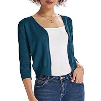 Women's Cardigans Shrugs for Dresses 3/4 Sleeve Cardigan V Neck Button Down Sweater Lightweight