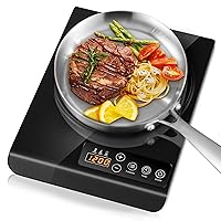 Portable Induction Cooktop Burner, 1200W Single Induction Countertop with Plug Fast Warm-Up Hot Plates for Electric Cooking Home Kitchen Office RV Camping Boat, Easy to Clean