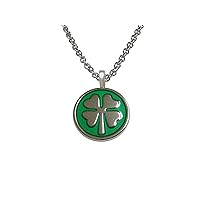 Four Leaf Clover Lucky Pendant Necklace With Shiny Chain