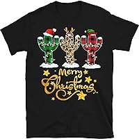Womens Cactus Christmas Tree with Buffalo Plaid & Leopard Design T-Shirt Christmas Lights Cactus Lover Funny Xmas Gift