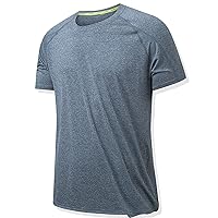 Men's Workout T-Shirts Dry Fit Moisture Wicking Short Sleeve Crewneck Pullover Solid Color Athletic Tee Shirts