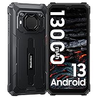 Blackview BV6200pro 2023 Toughness Smartphone, SIM-Free, Smartphone, 13,000 mAh, Android 13, Outdoor, Smartphone, 6.56 inch HD+, 12 GB RAM, 128 GB ROM, 1TB Extendable, 13MP+8MP, Waterproof, Dustproof,