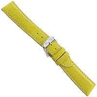 22mm Milano Golf Yellow Genuine Leather Padded Stitched Men's Watch Band