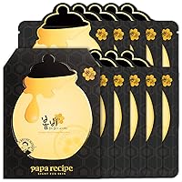 Papa Recipe Bombee Sheet Mask, Korean moisturizing honey mask pack for dehydrated and sensitive skin. 10 sheets (Black)