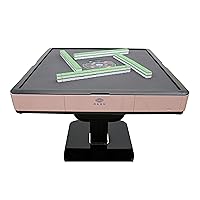 可折叠式过山车款 超薄电动麻将桌 Automatic Mahjong Table Rose Pink Color. Utral-Thin Roller Coaster Folding Style with 40mm No-Numberes Tiles Built-in Hard Table Cover Included