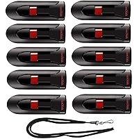 SanDisk 128GB (10 Pack) Cruzer Glide USB 2.0 Flash Drive SDCZ60-128G-B35 Bundle with (5) GoRAM Black Lanyards (128GB, 10 Pack)