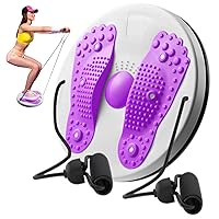 Massage Waist Twisting Board, with Pull Rope 10.8 Inch Engineering Plastic Waist Twisting Disc Exercise Equipment Ab Twist Boards with Massage Foot Sole for Slimming Waist Arms Hips and Thighs