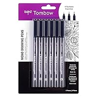 Tombow 66405 Mono Drawing Pen, 6-Pack Black