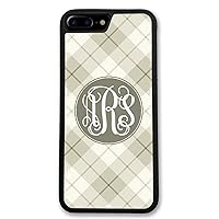 iPhone 8 Case, Phone Case Compatible iPhone 8 [4.7 inch] Plaid Monogrammed Personalized IP8 Black