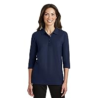 Port Authority Ladies Silk Touch 3/4-Sleeve Polo. L562 Royal