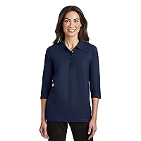 Port Authority Ladies Silk Touch 3/4-Sleeve Polo. L562