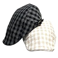 Kinkoya Men's Casual Casual Adjustable Hat, For Everyday Use, Stylish, Checkered Pattern, 40's, 50's, 60's, Gingham Hunting, Unisex, Classic, Royal Road