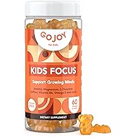 Kids Focus Gummies - 7-in-1 Focus & Attention Supplement for Kids & Teens w/Inositol, Magnesium Glycinate, L-Theanine, Saffron & More - Vegan, Gluten & Sugar-Free, Non-GMO