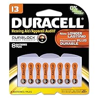 Duracell DA13B8ZM09 Button Cell Lithium Battery, 13, 8/Pk