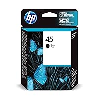 HP Original HP 45 Black Ink Cartridge | Works with select HP DeskJet, DesignJet, OfficeJet, OfficeJet Pro, PhotoSmart, Color Copier, Fax Series | 51645A