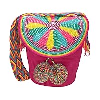 Original Colombian Wayuu Mochila Bag Handmade BohoBeach Bag, Handcrafted by Wayúu Artisans - Authentic Colombian Boho Bags M129