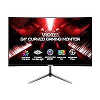 Viotek NBV24CB2 24-Inch Curved Monitor, 75 Hz Full-HD Frameless Monitor for Home, Office & Gaming | VGA, HDMI, 3.5mm | Adaptive Sync w/Superior Dead Pixel Policy + 3Yr Performance Promise