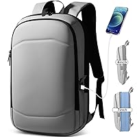 hk Laptop Backpack 17 Inch,Slim & Expandable Waterproof High Tech Backpacks with USB Charging Port,Anti-Theft Computer Laptop Bag Business Backpack for Men Women Work College Gift