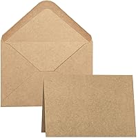 50 Pack Blank Cards and Envelopes 4x6, Brown Blank Note Cards Greeting Cards and Envelopes Set, Folded Cardstock with A6 Envelopes for DIY Greeting Cards, Thank You Cards, Invitations in All Occasions