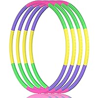 Girls & Boys Ideal Fitness Ring Toy for Play Game Kids Hoola Hoop w/ Gym Backpack Detachable Weight/Size Adjustable Plastic Colourful Exercise Circle Gymnastics Dance Party Wreath Pet Training 