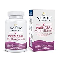 Nordic Naturals Prenatal Multivitamin for Women - Daily Vegetarian Prenatal Vitamins - 22 Essential Nutrients, Including B6, Folate, and Iron - 60 Tablets - 30 Servings