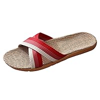 House Slippers Men Linen Silent Indoor Shoes Beach Slipper for Summer Sandals Men s Sandals Beach Slides Sandals Slippers