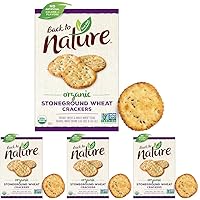 Organic Stoneground Wheat Crackers - Dairy Free, Non-GMO, Made with Whole Grains & Flax Seed, Delicious & Quality Snacks, 6 Ounce​ (Pack of 4)