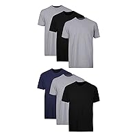 Hanes Men's Cotton, Moisture-Wicking Crew Tee Undershirts, Multi-Packs Available