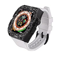 Haflyer Apple Watch Bands Carbon Fibre Apple Watch 49 mm Ultra/Ultra2 Strap Rubber Strap Modification Kit Luxury Case iWatch