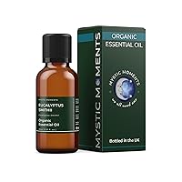 Mystic Moments | Organic Eucalyptus Smithii (Gully Gum) Essential Oil 30ml - Pure & Natural Oil for Diffusers, Aromatherapy & Massage Blends Vegan GMO Free
