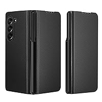 Cell Phone Flip Case Slim Fit Case Compatible with Samsung Galaxy Z Fold 5 Case with S Pen Holder Slim Protective Case Carbon Fiber Case Ultra Thin PC Protective Cover Protective Phone Case Galaxy Z F