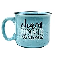 Cute Funny Coffee Mug for Women - Chaos Coordinator Fueled By Caffeine - Unique Fun Gifts for Her, Mom, Sister, Teacher, Coworkers - Handmade Coffee Cups & Mugs with Quotes