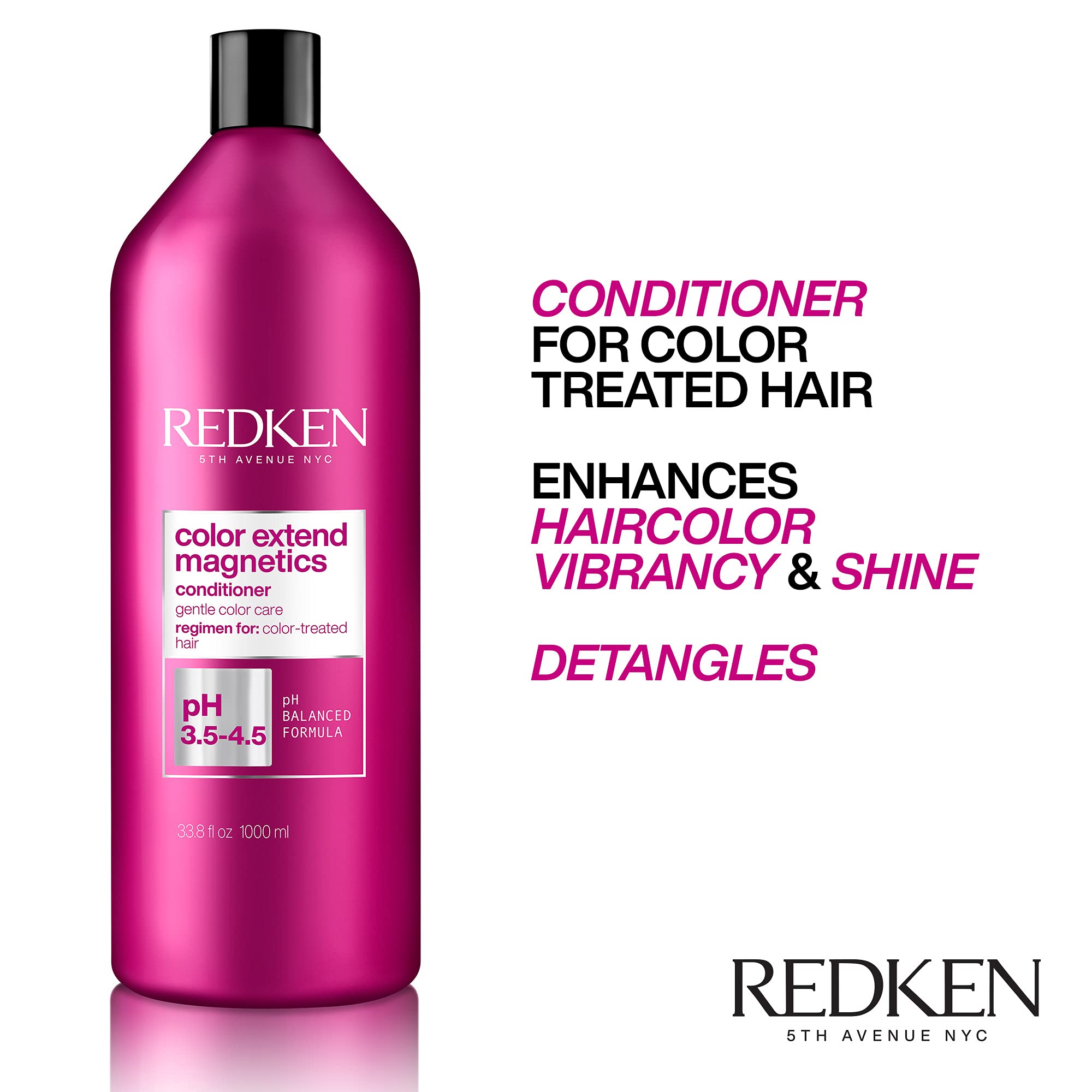 Redken Color Extend Magnetics Conditioner | For Color Treated Hair | Protects Color & Adds Shine | With Amino Acid | Sulfate-Free