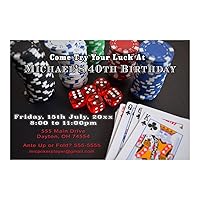 30 Invitations Personalized Adult Birthday Party Game Night Cards Photo Paper
