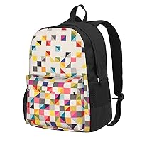 Triangle Geometric Printed Lightweight Backpack Large Travel Backpack Sport Bag Casual Laptop Backpack