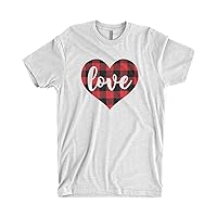 Threadrock Men's Plaid Heart Love T-Shirt