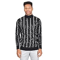 Barabas Men's Sequin Chain Long Sleeve Turtleneck Sweater 2LS2104