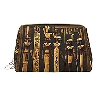 Ancient Egyptian Hieroglyph Print Cosmetic Bags,Leather Makeup Bag Small For Purse,Cosmetic Pouch,Toiletry Clutch For Women Travel
