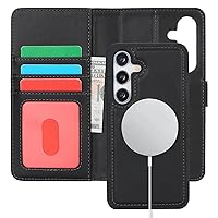 Ｈａｖａｙａ for Samsung Galaxy s24 case Wallet Detachable Magnetic Phone case with Card Holder Compatible Magsafe Leather Flip Folio case Stand Removable Shockproof Cover for Men and Women-Black