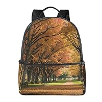 The Road To Autumn Park Backpack Fashion Printed Backpack Lightweight Canvas Backpack Travel Daypack