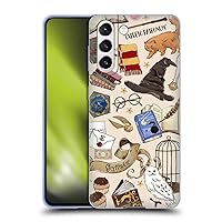 Head Case Designs Officially Licensed Harry Potter Hogwarts Pattern Deathly Hallows XXXVII Soft Gel Case Compatible with Samsung Galaxy S21 5G