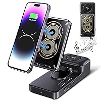 Bluetooth Speaker with Wireless Charging & Phone Stand,HD Surround Sound Perfect for Home and Outdoors,Cool Tech Kitchen Gadgets,Gift for Men,Women,Speaker for iPhone/Samsung/iPad