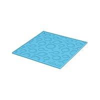 7 Inch Square Silicone Skillet Pattern Trivet, Turquoise