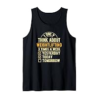 I Only Think About Weightlifting Funny Weightlifter Humor Tank Top