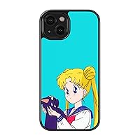 Kawaii Sailors Anime Girls Super Cute Inspired Phone Case- Compatible with All iPhone 13/14/15, Pro/Pro Max/Mini- Heavy Duty Protection- Moony Art, For Girls/Children (Pet Love, iphone)