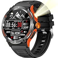 Military Smart Watch for Men with LED Flashlight Bluetooth Calling 1.53