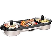Electric Hot Pot With Grill, Household Hot Pot Shabu-shabu Grill Integrated Pot Electric Grill, Suitable for 2~15 People