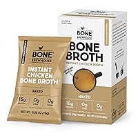 Bone Brewhouse - Unflavored Chicken Bone Broth Protein Powder - Keto & Paleo Friendly - Instant Soup Broth - 15g Protein - Natural Collagen, Gluten-Free & Dairy free - 5 Individual Packets